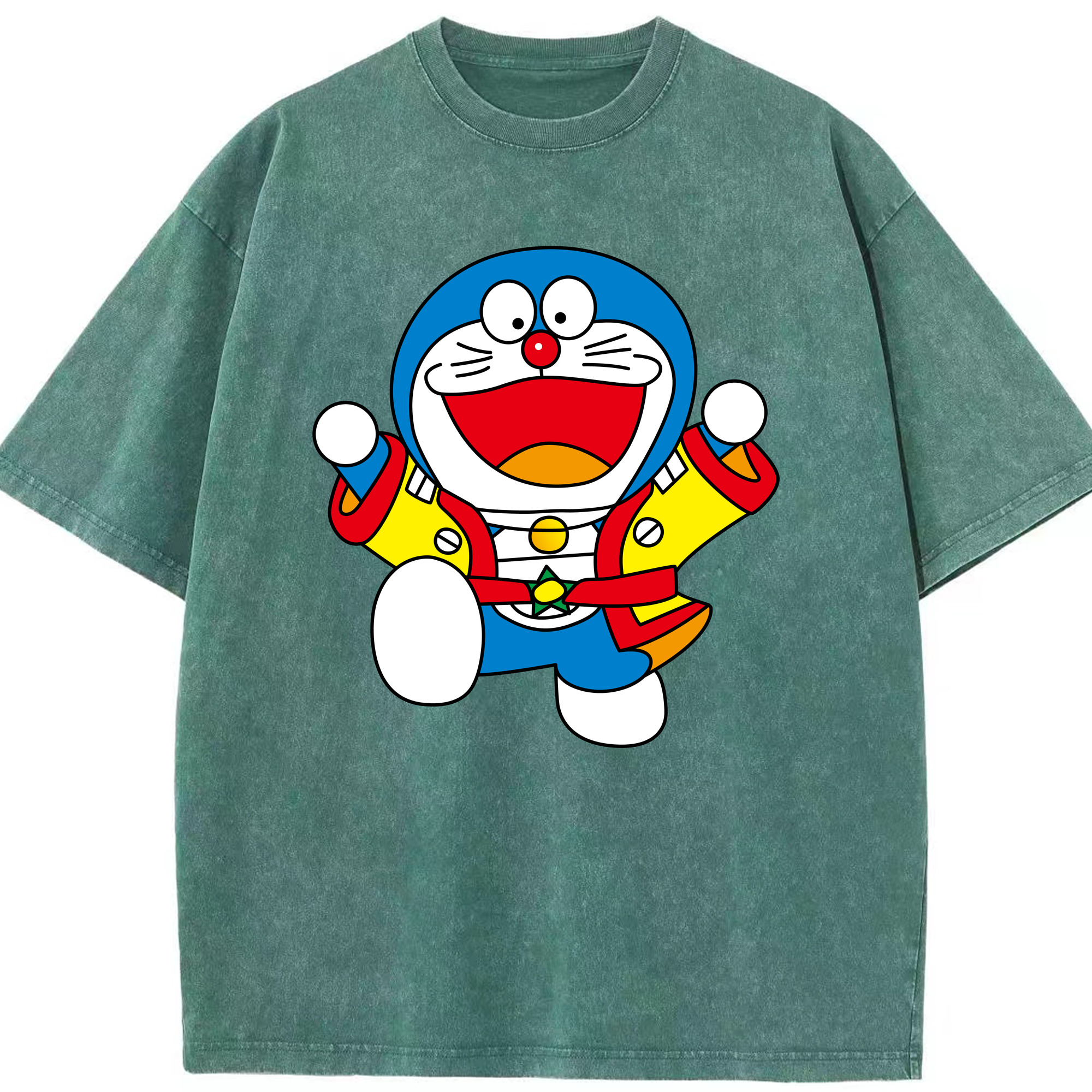 （画像用） ドラえもん Doraemon 綿100% ヴィンテージ風 半袖Tシャツ（フロントプリント）